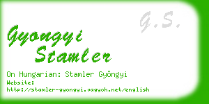 gyongyi stamler business card
