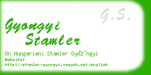 gyongyi stamler business card